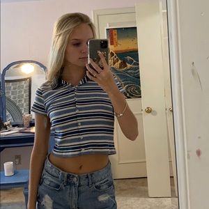 Blue Striped Top